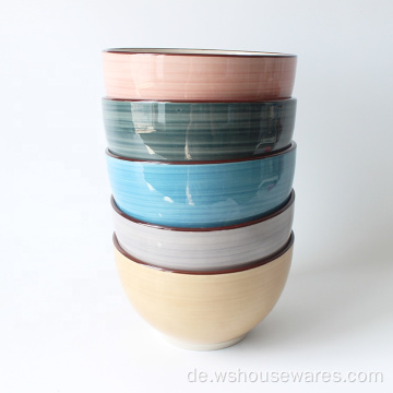 Nordische Stile Handdruck Reis Nudel Keramikschüsseln